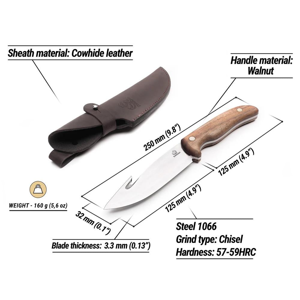 BeaverCraft Kalastuspuukko 250 mm tiedot