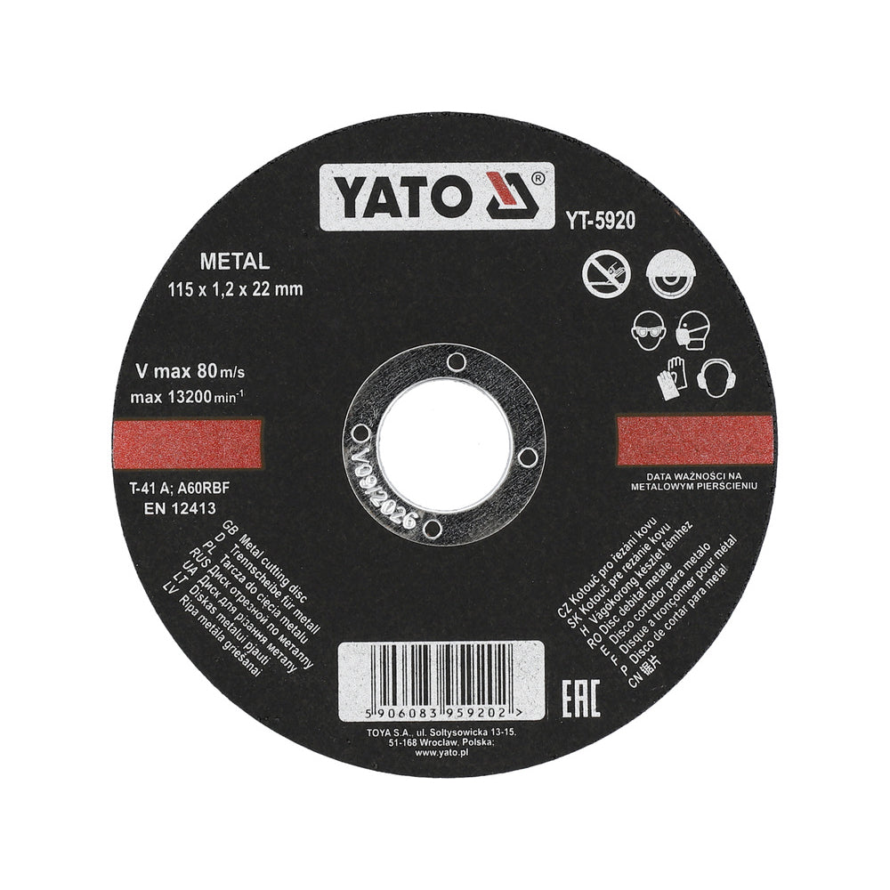 Yato Katkaisulaikka metallille 115 x 1.2 mm 5 kpl / pkt