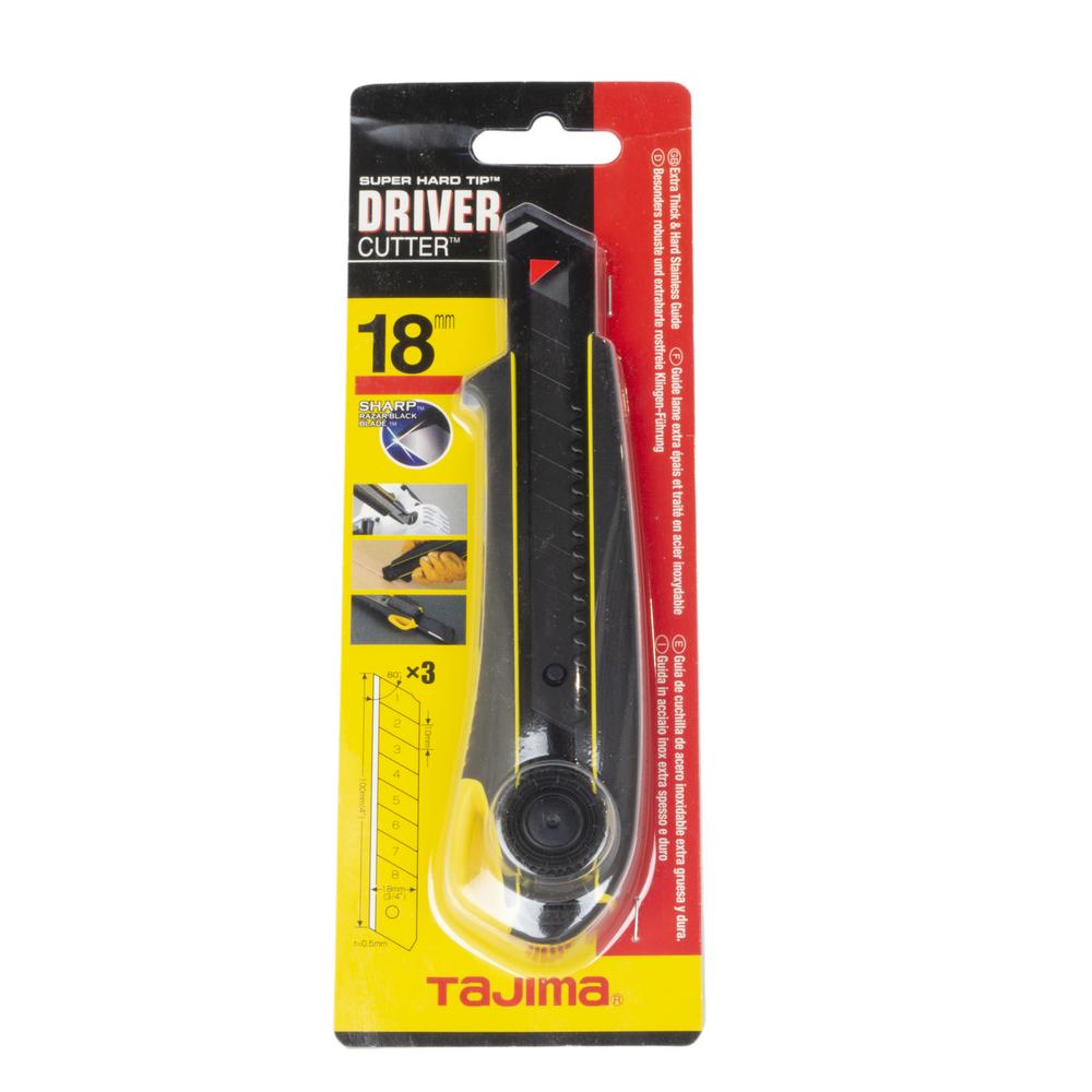 Tajima Katkoteräveitsi DC561B 18 mm, kumi + ruuvilukko