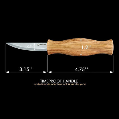 BeaverCraft Vuolupuukko 80 mm,   tamminen muotoiltu kahva