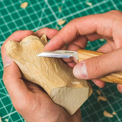 BeaverCraft leikkausveitsi 35 mm , tamminen muotoiltu kahva