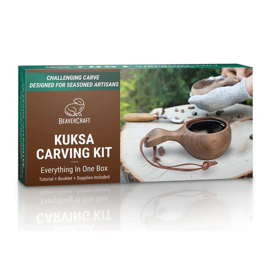 BeaverCraft Kaiverrusveitsisarja kuksa pähkinäpuu aloituspakkaus