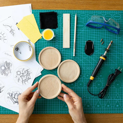 BeaverCraft lasinalunen DIY polttopiirustussarja sisältö