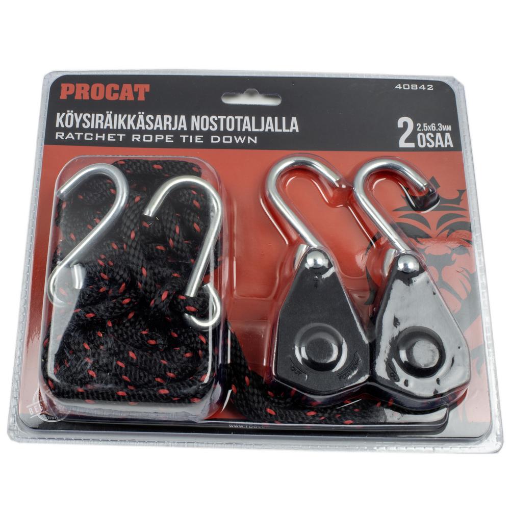 Procat Köysiräikkäsarja 68 kg,   6.3 mm x 2.5 m 2 kpl / paketti