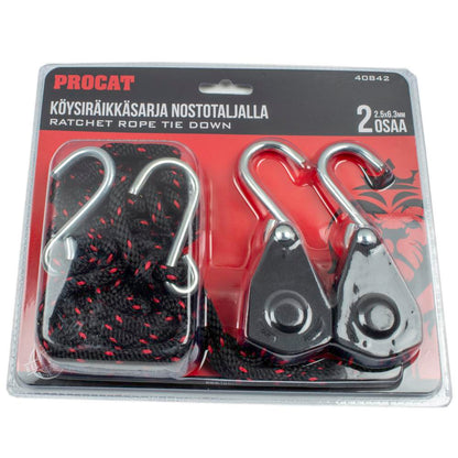 Procat Köysiräikkäsarja 68 kg,   6.3 mm x 2.5 m 2 kpl / paketti