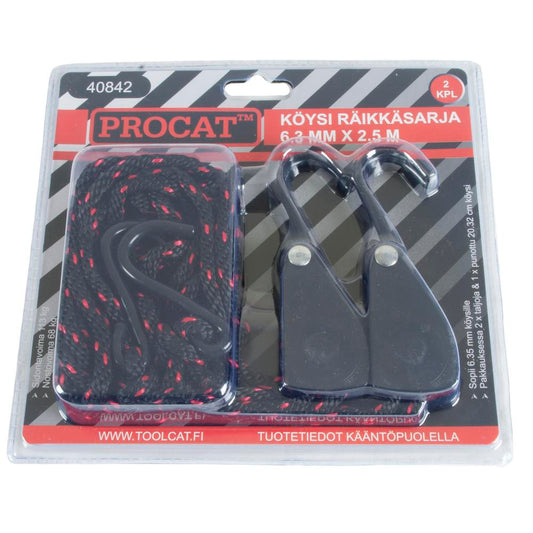 Procat Köysiräikkäsarja 68 kg,   6.3 mm x 2.5 m 2 kpl / paketti