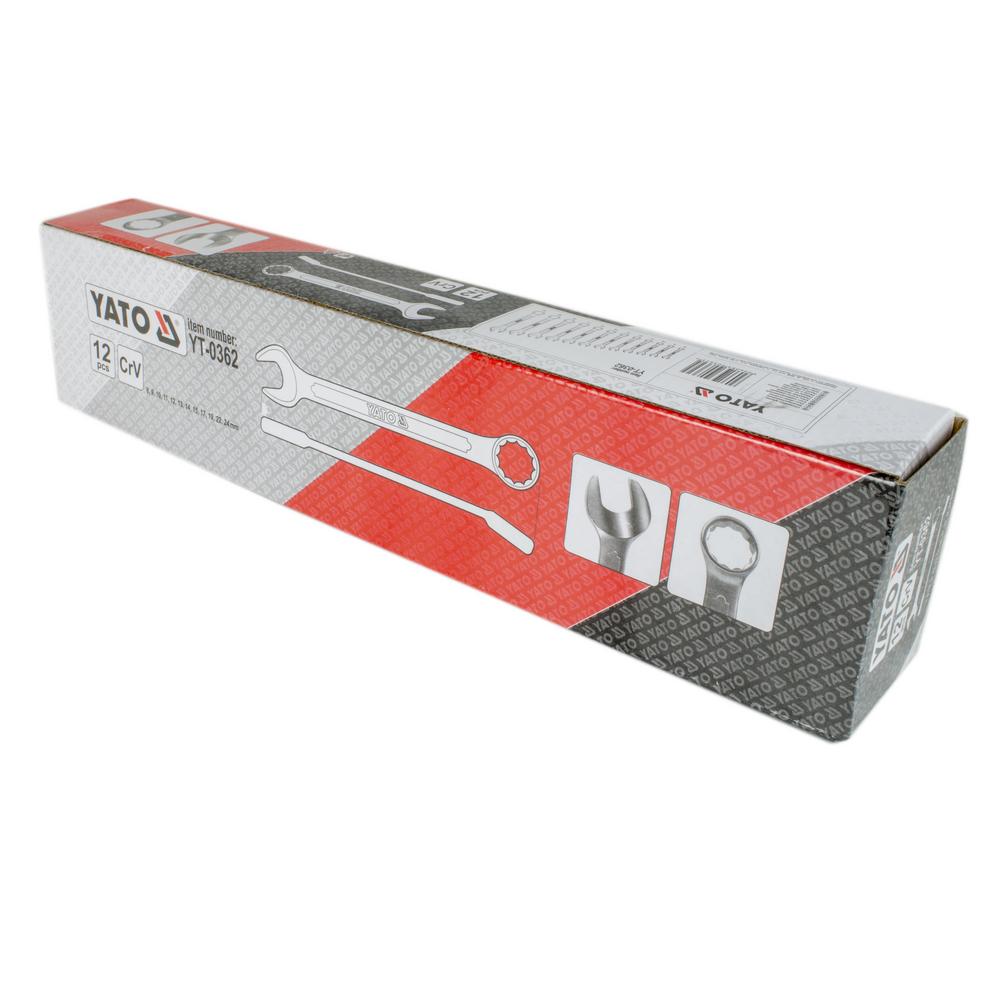 Yato Kiintolenkkisarja CrV 8-24 mm 12-osaa, DIN3113