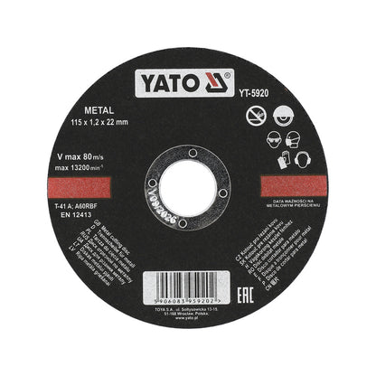 Yato Katkaisulaikka metallille   115 x 1.2 mm 5 kpl / pkt