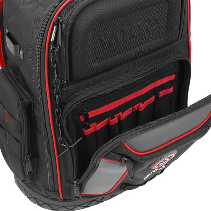 Yato Työkalureppu 30L 75 taskua 37 × 18 × 46 cm etutasku avattuna