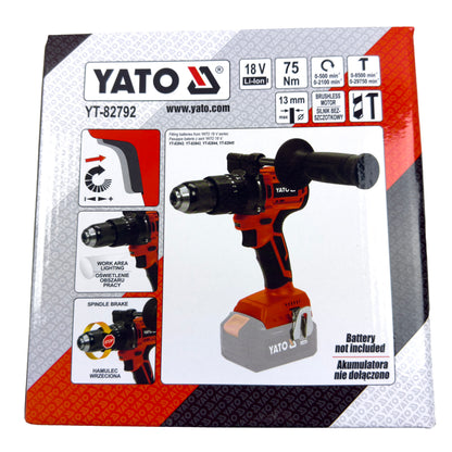 Yato Akkuiskuporakone 18V 75Nm myyntipakkaus