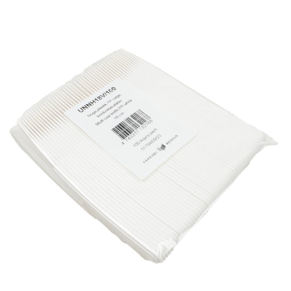 Veitsi 18 cm valkoinen, 125 x konepesua muovinen 100 kpl
