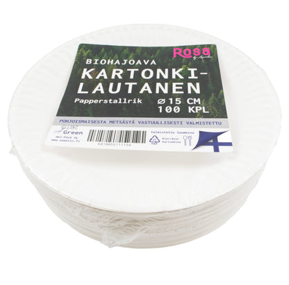 Rosa Kakkulautanen 15 cm myyntipakkaus
