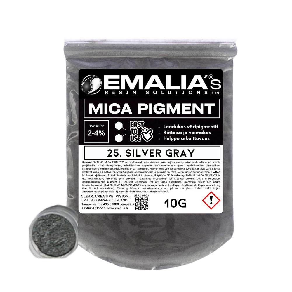 Emalia Mica väripigmentti 10g hopean harmaa