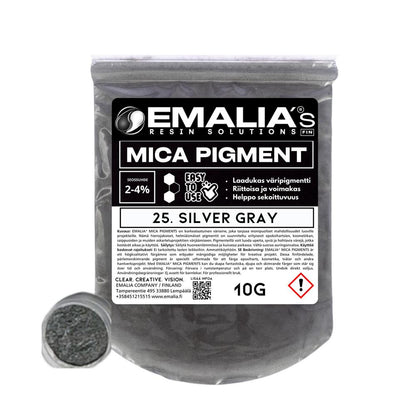 Emalia Mica väripigmentti 10g hopean harmaa