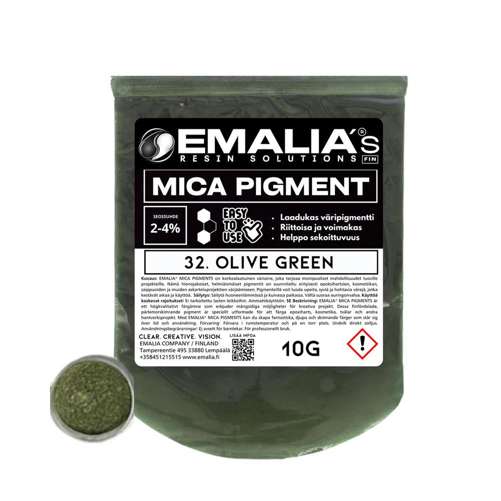 Emalia Mica väripigmentti 10g oliivin vihreä