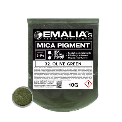 Emalia Mica väripigmentti 10g oliivin vihreä