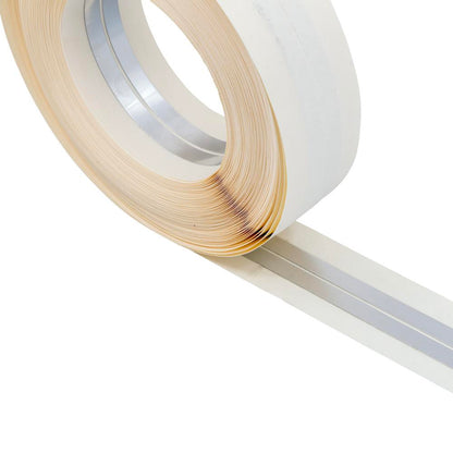 ainter Kulmanauha valkoinen 50 mm / 30 m metallivahvistettu rulla avattuna